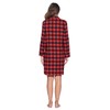 Ashford & Brooks Women's Flannel Plaid Long Lounge Shirt Sleep