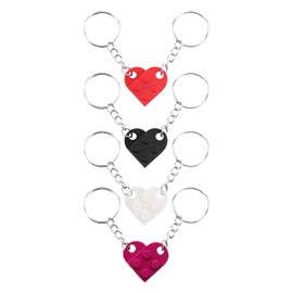 GUTERTOP Pack of 8 Heart Keyrings, Red Brick Pendant, Valentine's Day, Christmas Gift for Two Couples