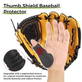 Thumb Guard for Baseball & Softball Catchers Gear, Adult/Youth Silicone Shield Catching Training Aid, Hand Protector for Palm Hand Injury & Sting Prevention (Gray+Black, Adult)