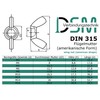 Wing Nuts in Accordance with DIN 315 American Shape Stainless