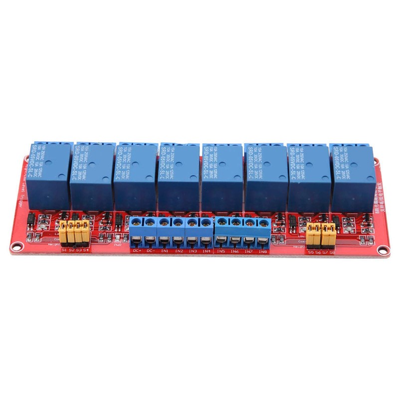 8-Channel Relay Module, Optocoupler Relay Module Board with High &
