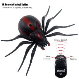 Escomdp RC Spider Toy Remote Control Tarantula Realistic Electric Electronic Fake Animal Car Prank Scarf Kids Birthday Gifts (Black)