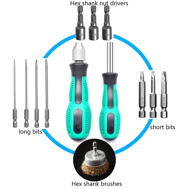 1/4 Hex Screwdriver Bit Holder Handle 2PCS, SKZIRI Hex Screwdriver
