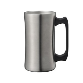 Doshisha Mug, Easy to Drink, Vacuum Insulated, 20.3 fl oz (600 ml), Black Handle