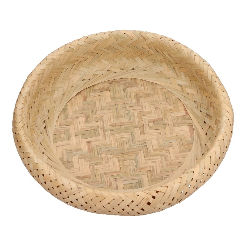 Round Bread Baskets Bamboo Hand Woven Fruits Vegetable Storage Basket