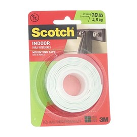 Scotch Indoor Mounting Tape 1-in X 50-in, White, Holds up to 10 lbs, 1-Roll
