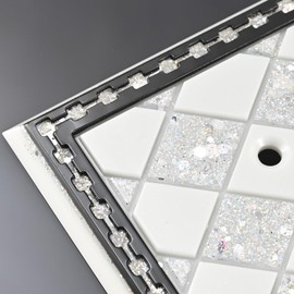 YNQIZKI Bling Outlet Covers Wall Plate Silver Sparkle Receptacle Cover,Single Duplex Midsize 4.9''x3.1'',2-Pack