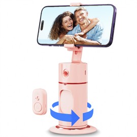 Auto Face Tracking Tripod - 360° Rotation Auto Tracking Phone Holder,No App, Phone Camera Mount with Remote and Gesture Control, Rechargeable Smart Shooting Holder for Video Recording