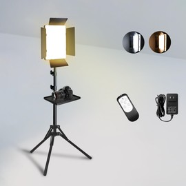 36W Photography Lighting with Tray & Remote, Arsoer Bi-Color 2700K-6500K Video Light with Barndoor & Display, CRI95+ 72” Video Lighting for Video Recording/YouTube/TikTok/Live Streaming/Ins