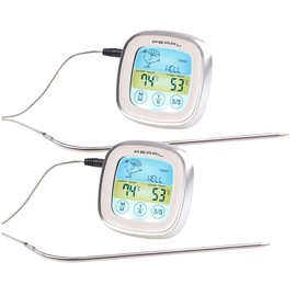 Rosenstein & Söhne Oven Thermometer: Set of 2 Roasting & Oven Thermometers, Touch Display, Timer, up to +250°C (Digital Roasting Thermometer, Meat and Roasting Thermometer)