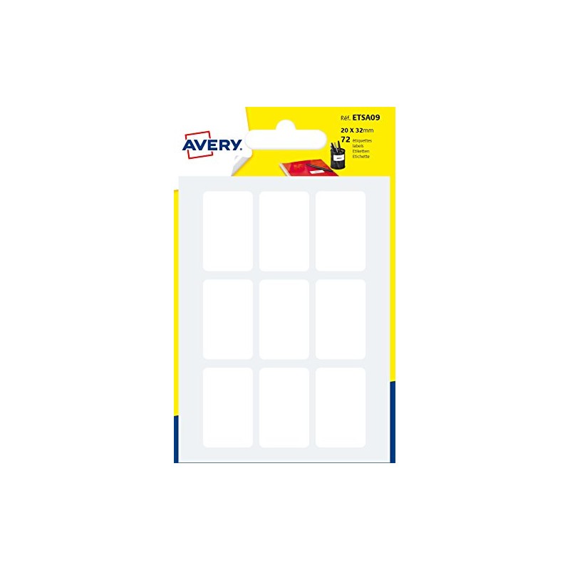 Avery Multi Purpose Labels – Pack of 72 20x32 mm