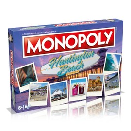 MONOPOLY Board Game - Huntington Beach Edition: 2-6 Players Family Board Games for Kids and Adults, Board Games for Kids 8 and up, for Kids and Adults, Ideal for Game Night