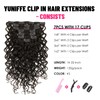 Yuniffe Natural Wavy Clip in Hair Extensions Real Human Hair