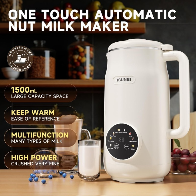 8-in-1 Automatic Nut Milk Maker Machine, 50oz Soy Milk Maker