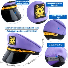 SGBETTER - Paquete de 10 gorros ajustables para capitán, sombrero náutico colorido, sombrero de almirante marino para adultos, crucero, capitán, fiesta temática, accesorio, 4 colores