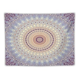 AAVEUP Indian Hippie Bohemian Psychedelic Tapestry Vintage Rustic Bohemian Purple White Stripe Illusion Lotus Abstract Geometric Mandala Flower Tapestries for Bedroom Dorm Living Room Decor 30x30in