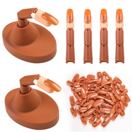 BQAN Nail Practice Fingers for Acrylic Nails, Practice Hand for Nail Training, 4Pcs Adjustable Plastic Fake Fingers for Nail Tech, with 100 PCS Refill Nail Tips and 2 Finger Base