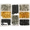 500 Safety Pins Assortment, Black, Gold & Silbefarben 19-28 38