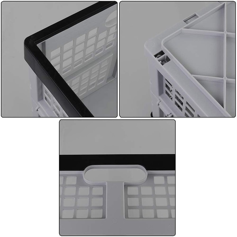 Ucake 34 L Foldable Plastic Collapsible Crate, Stackable Storage Crate,