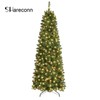 SHareconn 4/5/6/7.5/9FT [Warm Lights] Prelit Artificial Hinged Slim Pencil Christmas