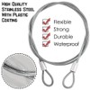 20 Pack Safety Stainless Steel Tethers,Coated Security Tether Lanyard Kit