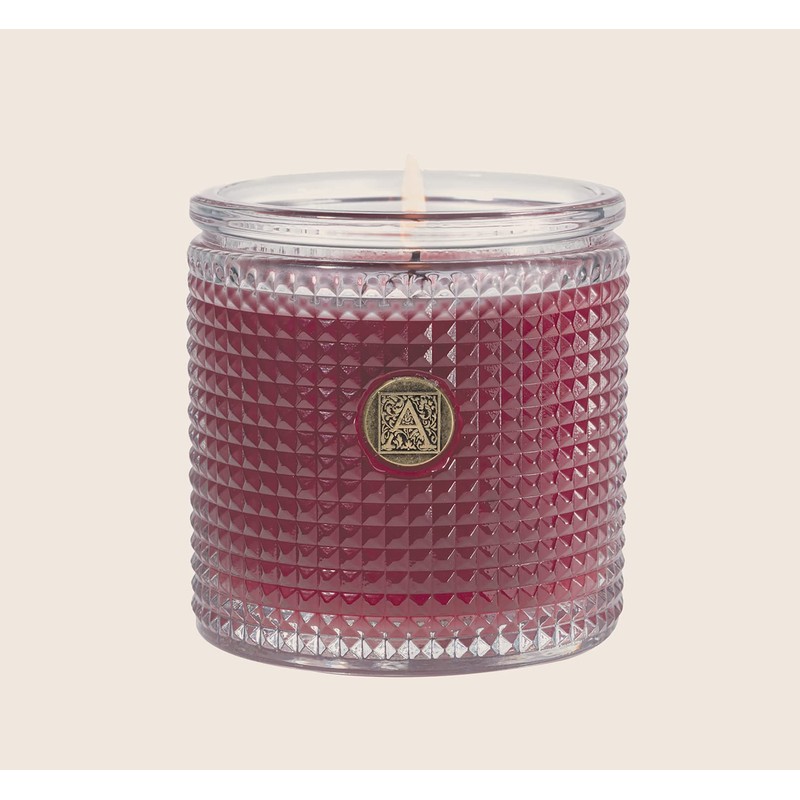 Aromatique Vanilla Rosewater Textured Glass Scented Jar Candle