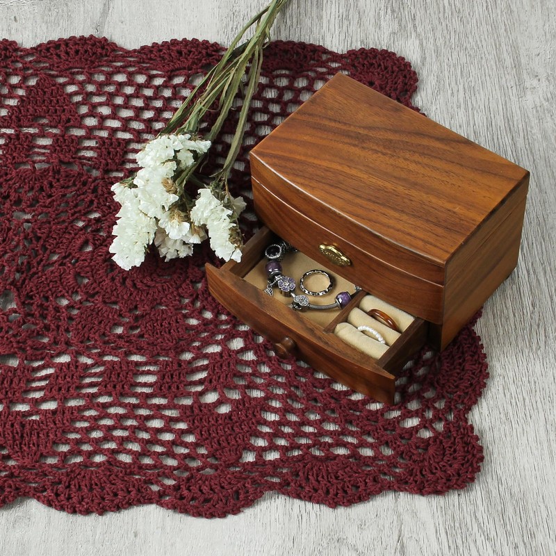 kilofly Handmade Crochet Lace Rectangular Table Runner 15 x 51