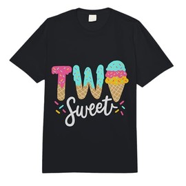 Kids Funny Kids Two Sweet Ice Cream Girls 2nd Birthday Comfort Colors Adult Heavyweight T-Shirt