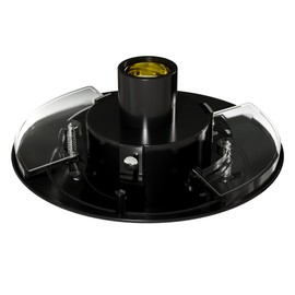 KastLite Wing Clip Fitter - Fits Globes, Acorns w/ 5.25" Neckless Hole, 3" Poles - USA Made Polycarbonate Outdoor Lamppost Globe Street Light Fixture Base & Lamp Holder Replacement - Black, 1-Pack