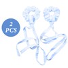 White Cotton Hair Scrunchies for Women's Hair with Ribbon -