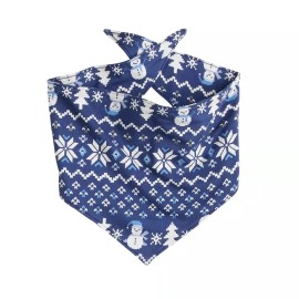 Jammies For Your Families Pet Winter Fairisle Pet Bandana Navy SIZE S/M Dogs Cats Animals Snow
