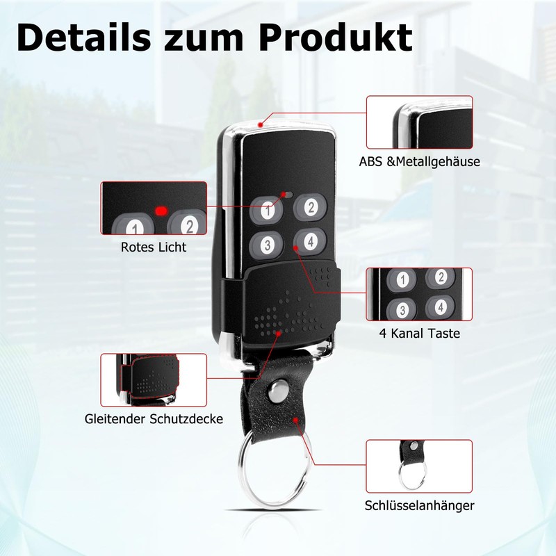 433.92 MHz Garage Door Opener Handheld Transmitter, Garage Door Remote