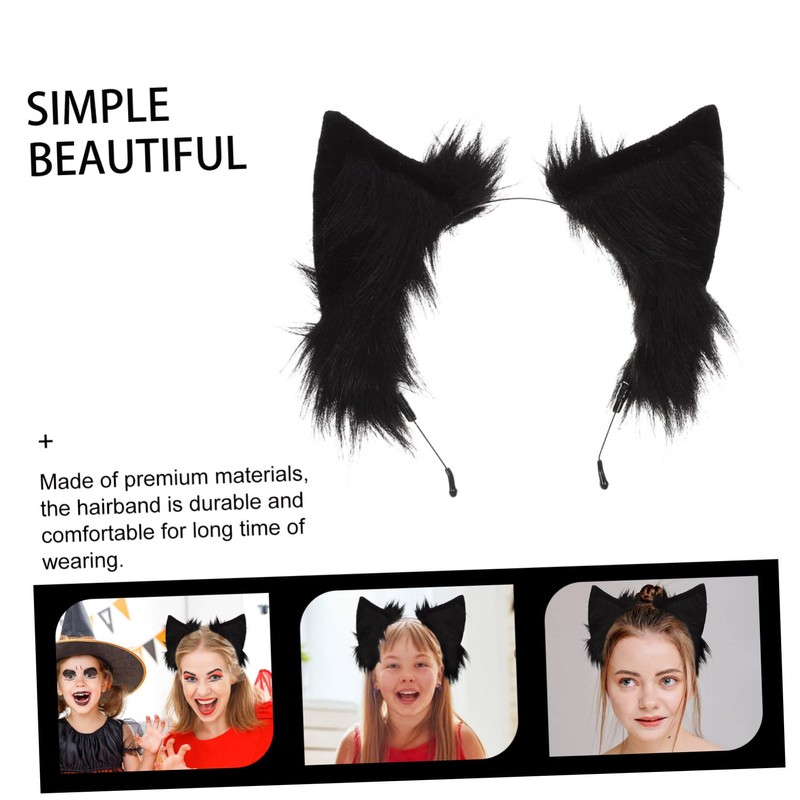 WOONEKY Fluffy Plush Cat Ears Headband Lightweight Hairband Decor for