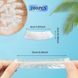 300 piezas desechables transparentes para los oídos, protectores de ducha, impermeables, para el baño con tinte para el cabello, gorras de ducha de pl
