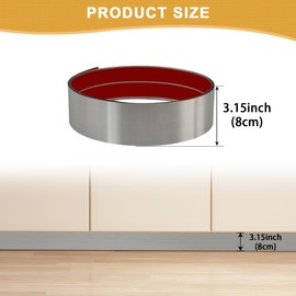 Soengsau Metal Kick Plate, Anti-Scratch Base Cover Kickplate, Peel and Stick Baseboard Molding Trim for Wall, Entrance Door, Kitchen Cupboard, Dishwasher Toe (196.8"L x 3.15"W, Brushed Silver)