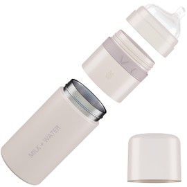 MILK & WATER All in One Baby Bottle & Baby Formula Dispenser On The Go, 9oz - Keeps Water Warm & Formula Fresh - Baby Formula Mixing Bottle with Anti Colic Nipple - Leak-Proof - 6+ Months (Pink)