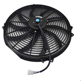 labwork 16" Electric Radiator Fan HIGH 3000+CFM Thermostat Wiring Switch Relay KIT Black