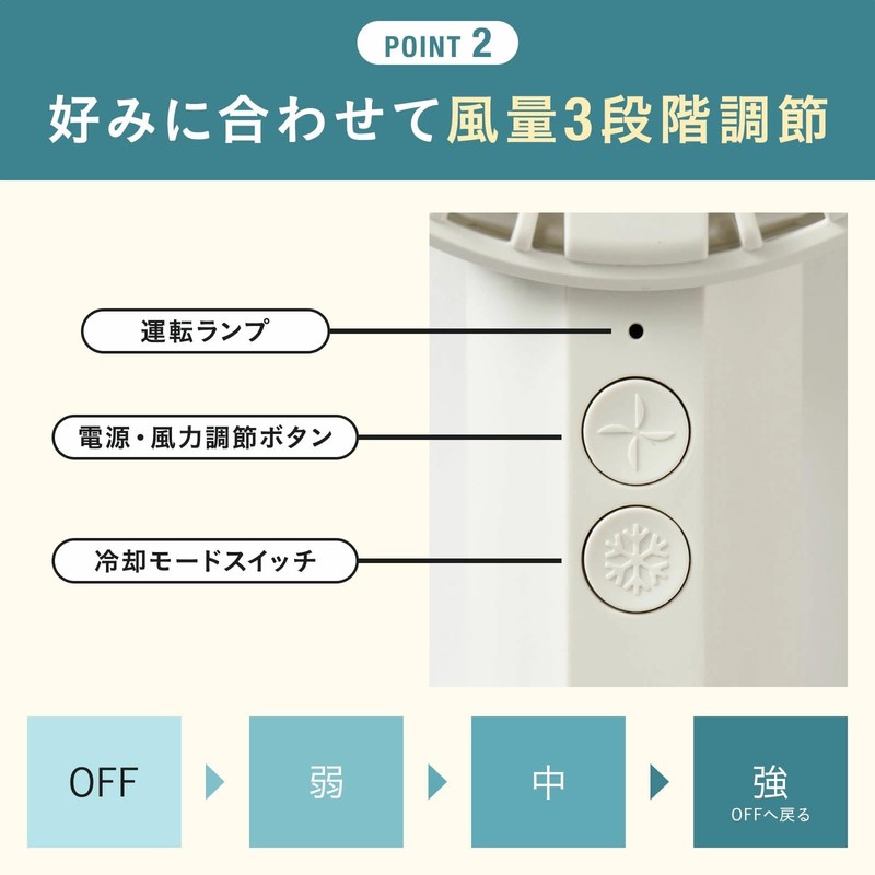 Bruno BDE070-CH Portable Fan, Handy Fan, Cooling Plate, Small, Air