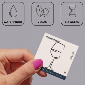 Temporalis® Wine Tasting Tattoo | Temporalis® | Temporalis® | Temporalis® | Temporalis® | Vegan and Waterproof - Cosmetics EU Certified - Lasts 1 to 2 Weeks