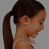 Aretes bebé Oro blanco 14 kilates dormilonas 3mm