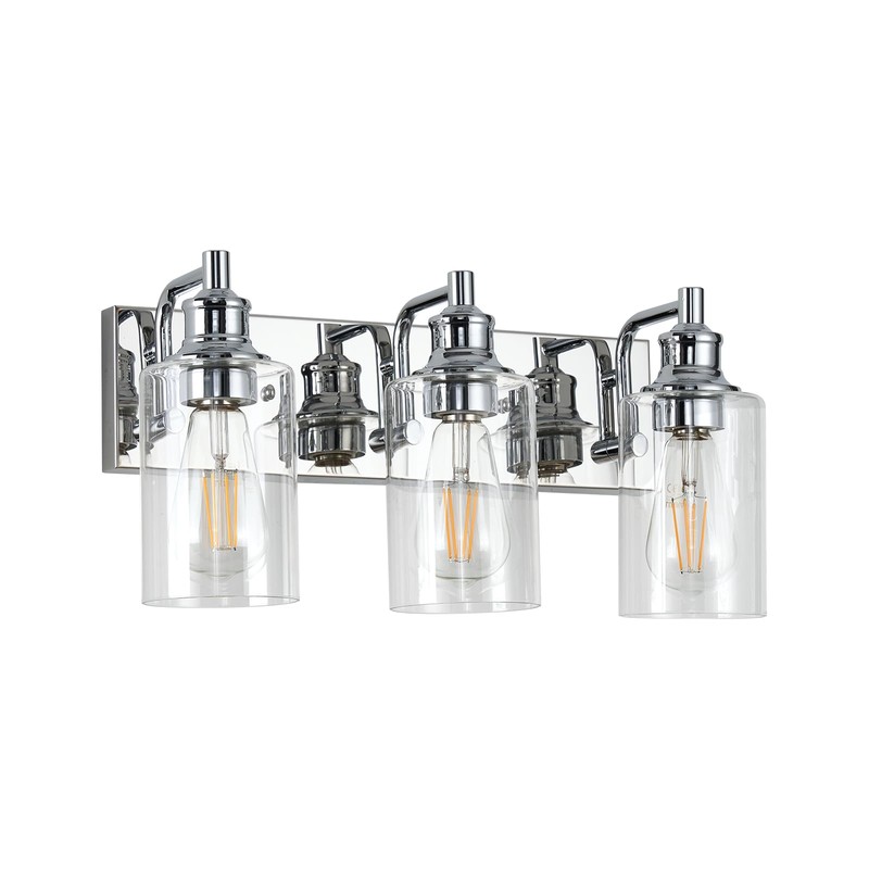 ALAISLYC 3-Light Bathroom Light Fixtures Modern Chrome Vanity Lights for