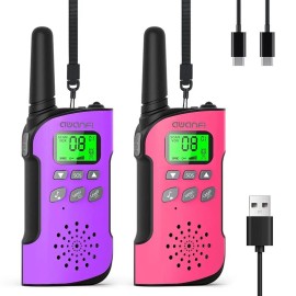 AWANFI Long Range Walkie Talkie Set with LED Flashlight Lanyard, Birthday Toys Gift LED