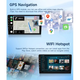 4G+64G Car Radio for Ford Focus 1998-2006, Rimoody Android 13 Car Stereo Carplay Android Auto Mirror Link 9'' Touch Screen GPS WiFi EQ BT/FM/RDS Backup Camera