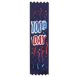Beistle Midnight Blue 100th Day Ribbons- 10 pcs