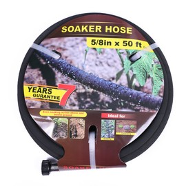 Soaker Hose 50ft Lead Free Saves 70％Water Perfect Delivery of Water Great for Garden Flower Bed (5/8inch-50ft)…