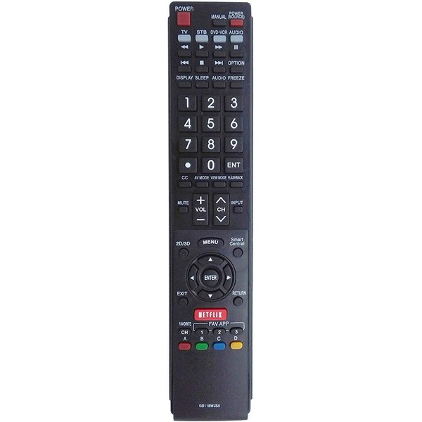 GB118WJSA Remote Control Replacement for Sharp AQUOS TVs