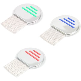 Lumivra 3-Pack Stainless Steel Lice Combs C Effective Nit & Lice Removal Tools for Kids & Adults C Dual-Sided Design for Fine Hair C Durable, Reusable, Gentle on Scalp C Best Nit Comb for Head Lice