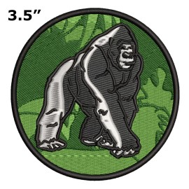Athena Brands GORILLA Jungle Embroidered Patch Iron-On / Sew-On Motif Primate Zoo Applique