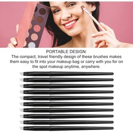 10pzas Pincel angular para cejas, Silicona punta fina Eyeliner Sombra de ojos Pincel aplicador para polvo, crema, tinte, gel, laminación, cera