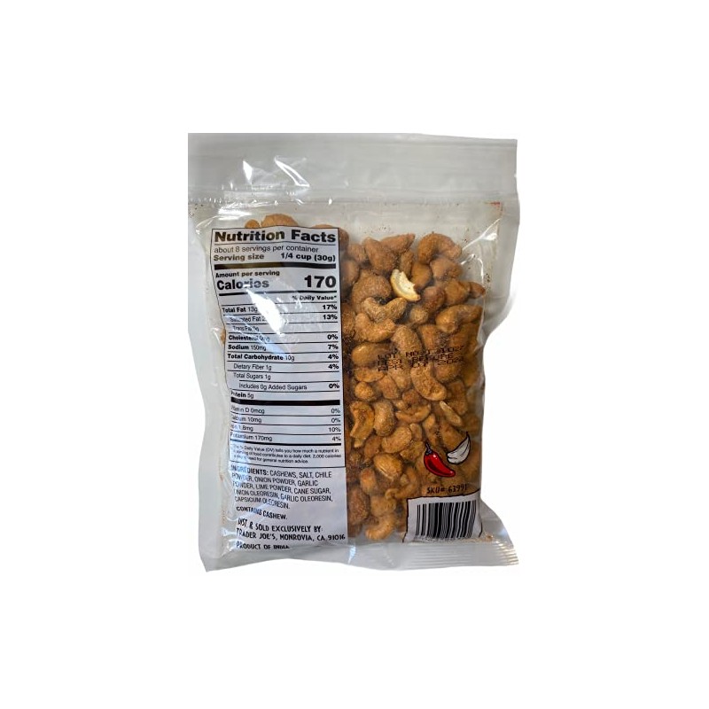 Trader Joe's Chile & Garlic Cashew, 8 oz